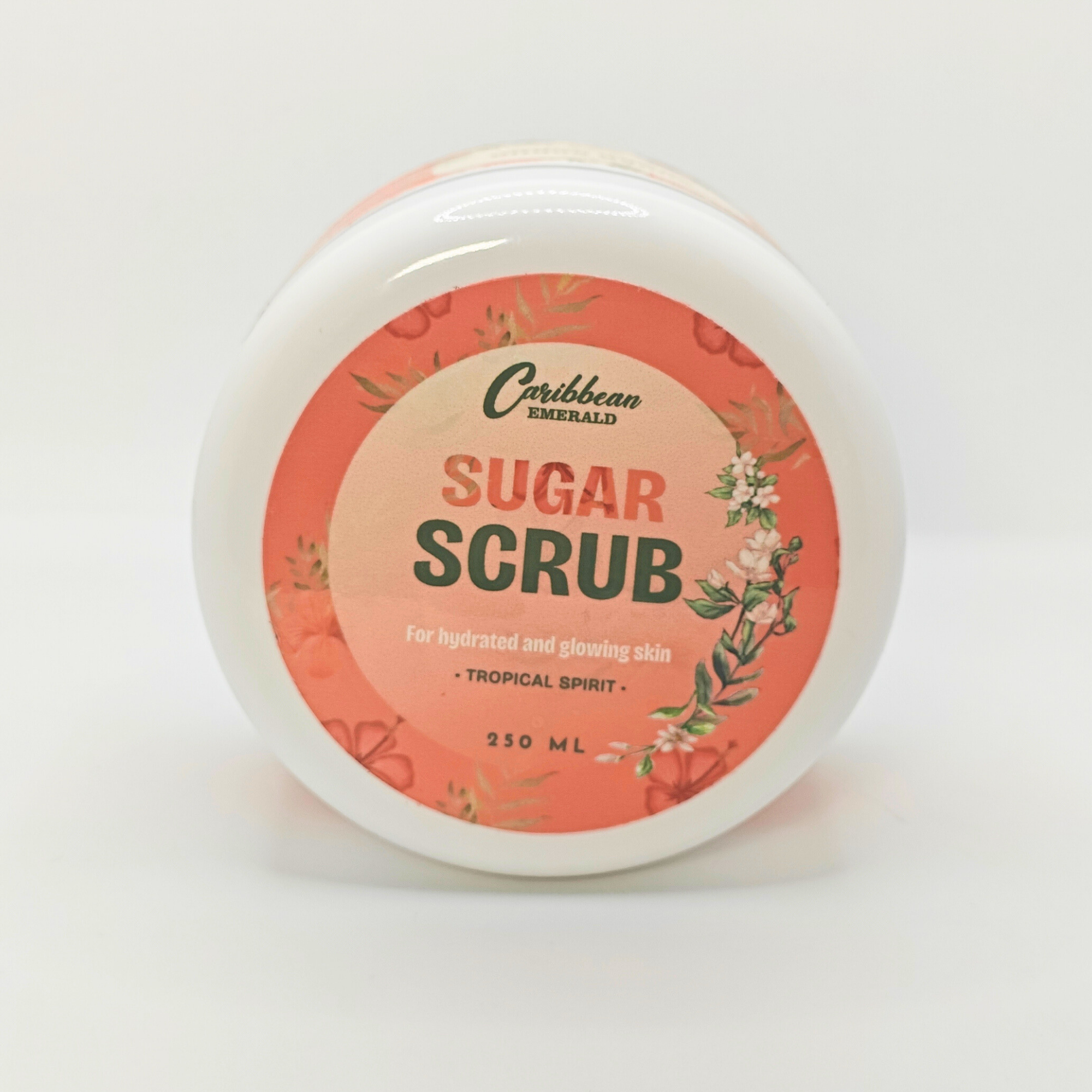 Exfoliating body scrub with raw sugar