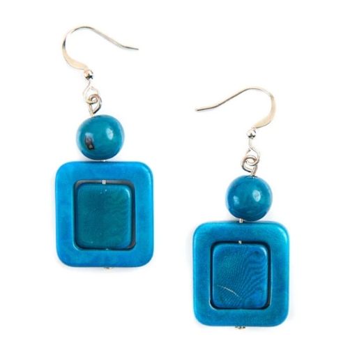 Caribbean Emerald Square Earrings
